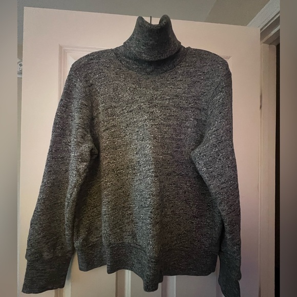 J. Crew Tops - Jcrew heather black sweatshirt turtleneck